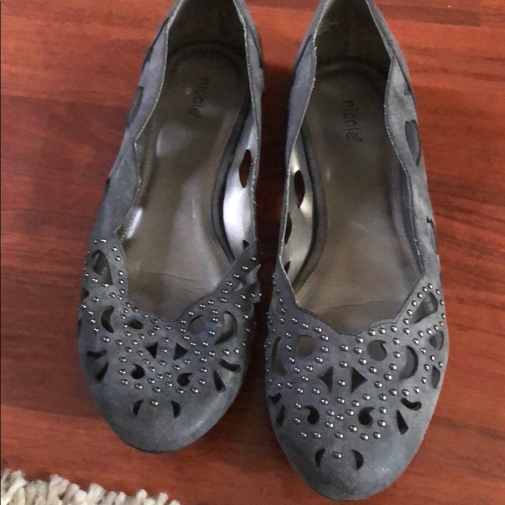 Suede grey flats